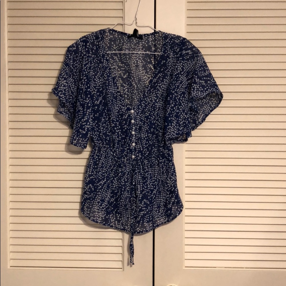Blue and white dotted Blouse